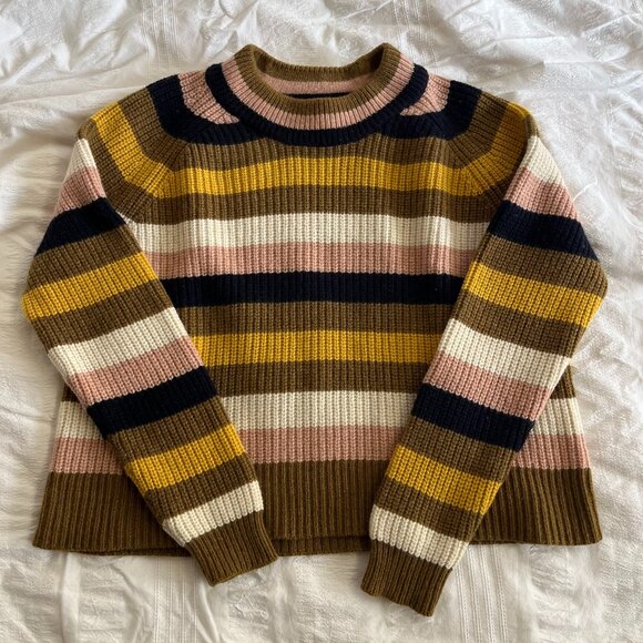 Madewell striped merino wool crewneck sweater - Picture 1 of 5